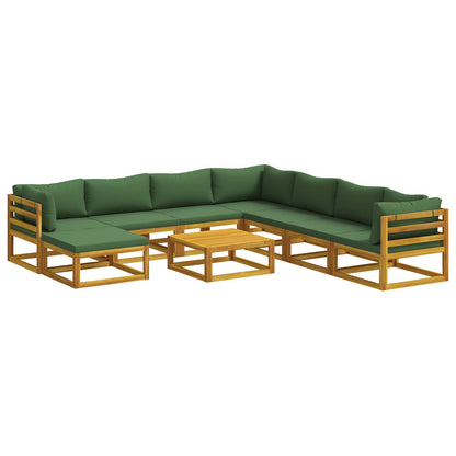 Sofa Set 9 pcs Natural Solid Acacia Wood