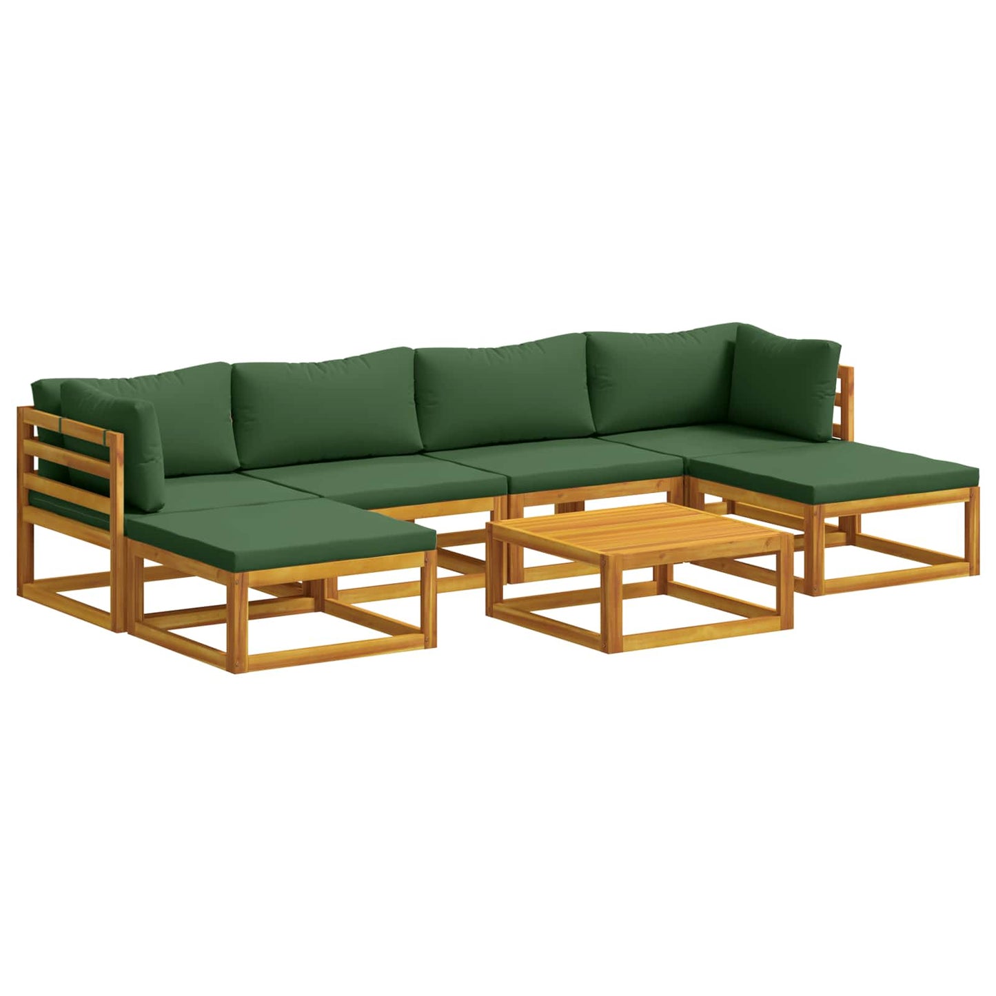 Sofa Set 7 pcs Natural Solid Acacia Wood