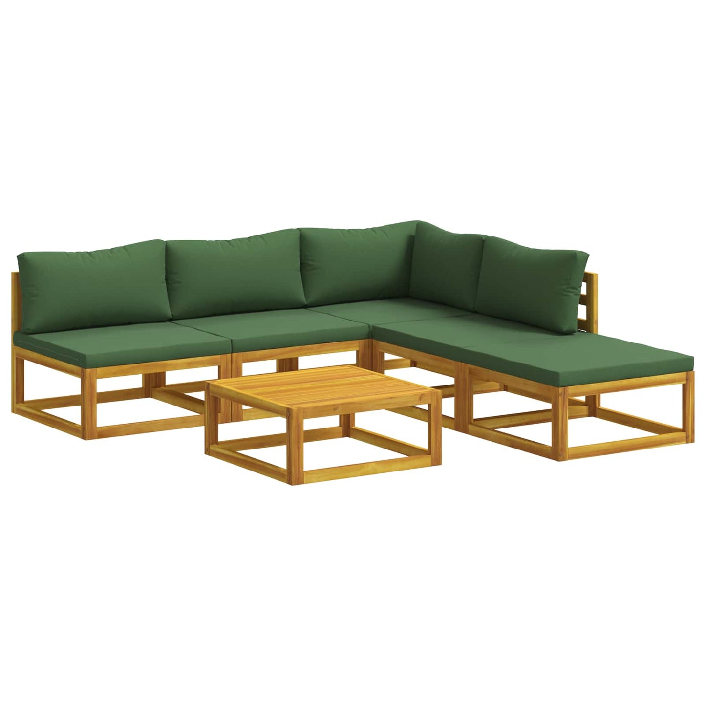 Sofa Set 6 pcs Natural Solid Acacia Wood