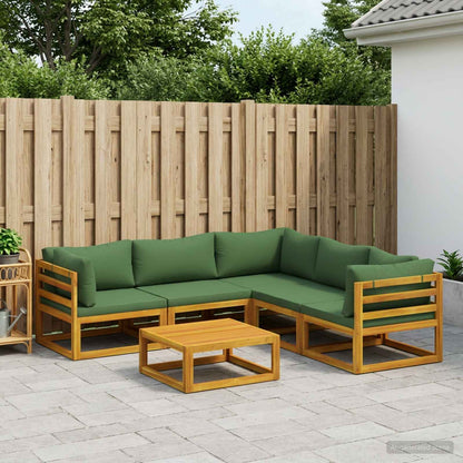 Sofa Set 6 pcs Natural Solid Acacia Wood
