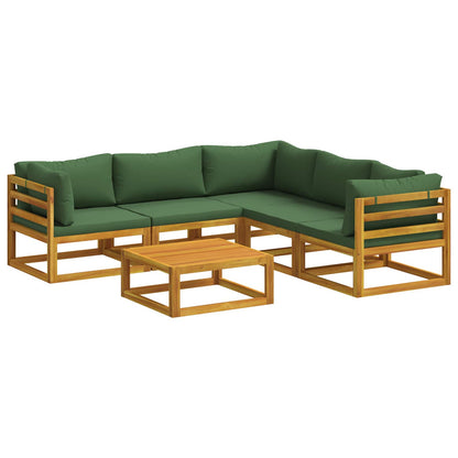 Sofa Set 6 pcs Natural Solid Acacia Wood