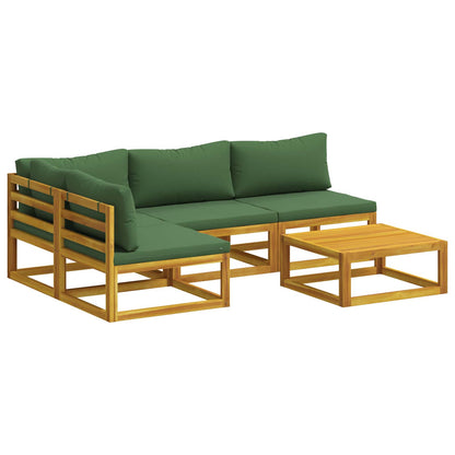 Sofa Set 5 pcs Natural Solid Acacia Wood