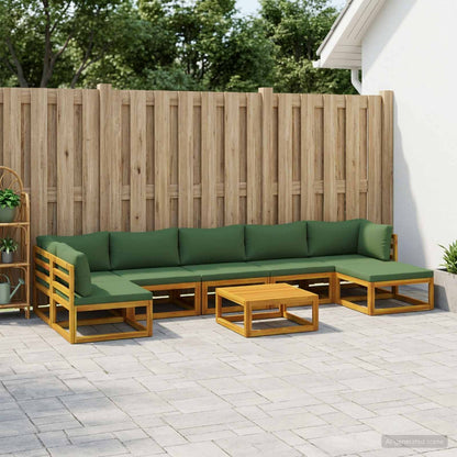Sofa Set 8 pcs Natural Solid Acacia Wood