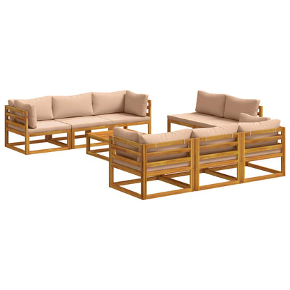 9 Piece Garden Lounge Set Modular Natural Solid Acacia Wood