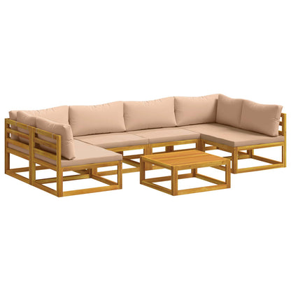 Sofa Set 7 pcs Natural Solid Acacia Wood