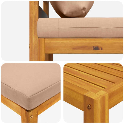 Sofa Set 4 pcs Natural Solid Acacia Wood