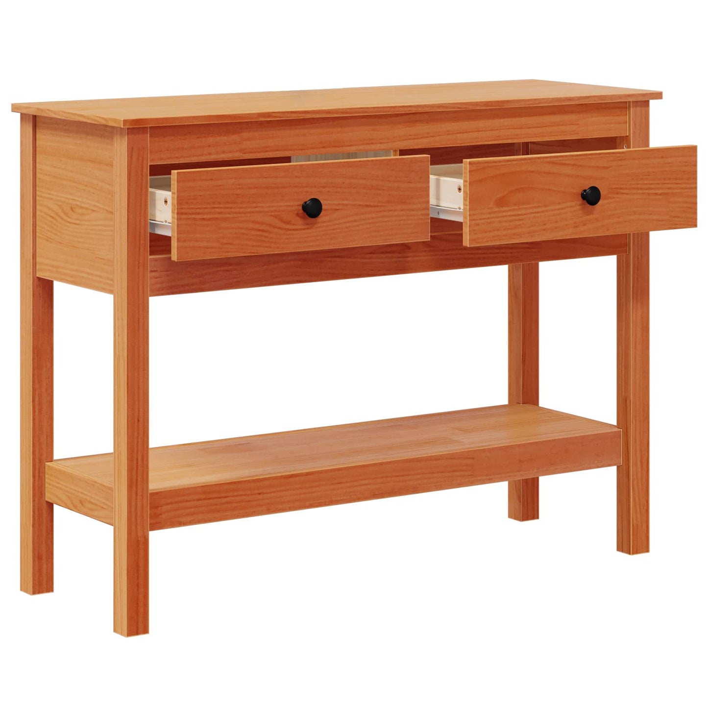 Console Table Wax Brown 100 x 35 x 75 cm Soild Pine Wood