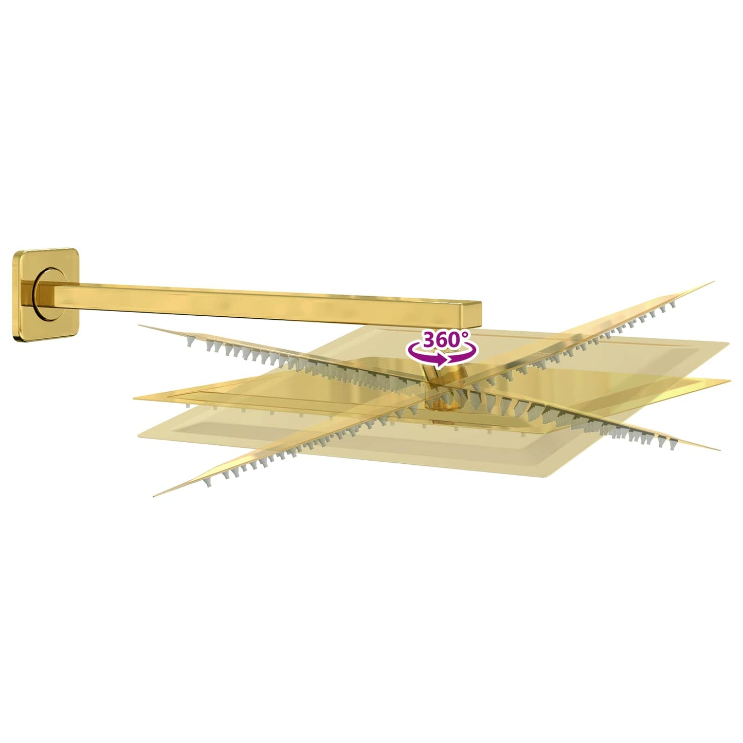 Concealed Shower System (Square) Gold Stainless Steel 201