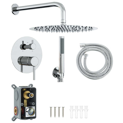 Concealed Shower System (Round) Silver Stainless Steel 201