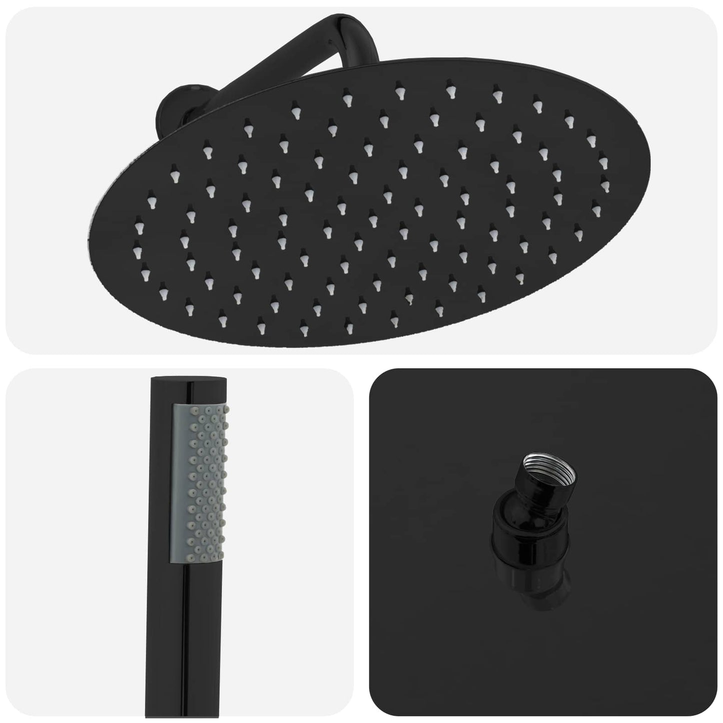 Concealed Shower System (Round) Black Stainless Steel 201