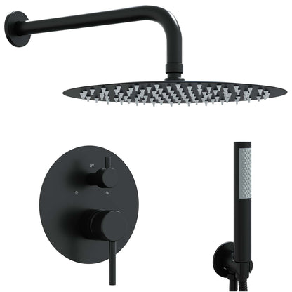 Concealed Shower System (Round) Black Stainless Steel 201