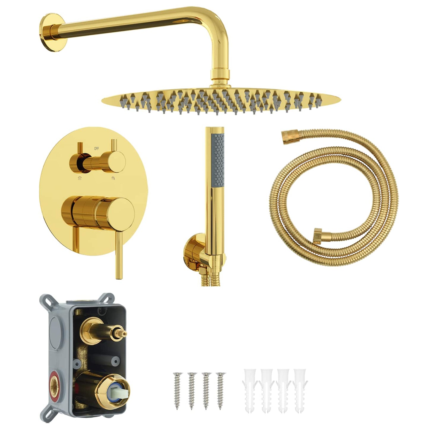 Concealed Shower System (Round) Gold Stainless Steel 201