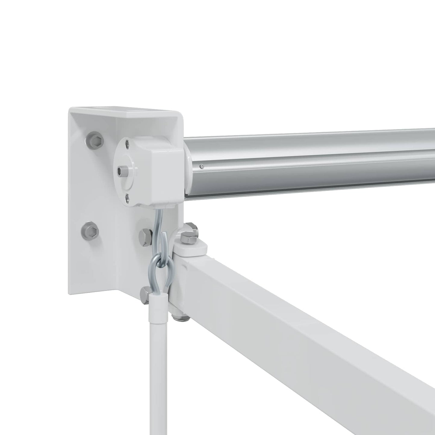 Manual Retractable Awning Frame White 4 x 2 m Aluminium