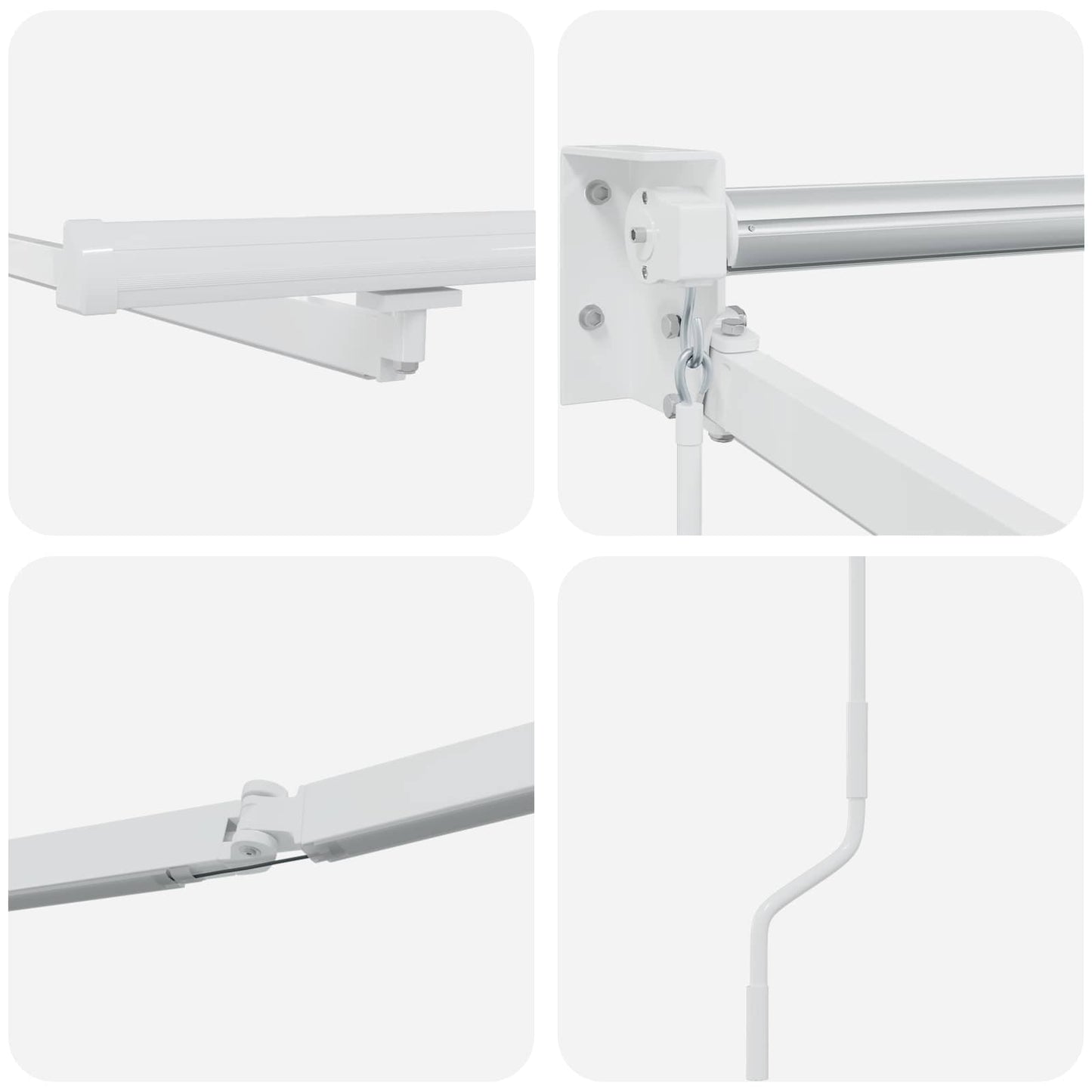 Electric Retractable Awning Frame White 3.5 x 2 m Aluminium