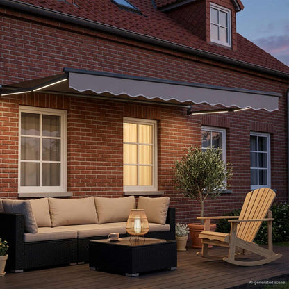 Electric Retractable Awning Frame Anthracite 3 x 2.5 m