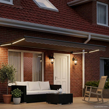 Electric Retractable Awning Frame Anthracite 4 x 3 m Aluminium