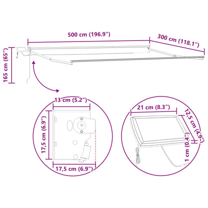 Electric Retractable Awning Frame Anthracite 5 x 3 m Aluminium