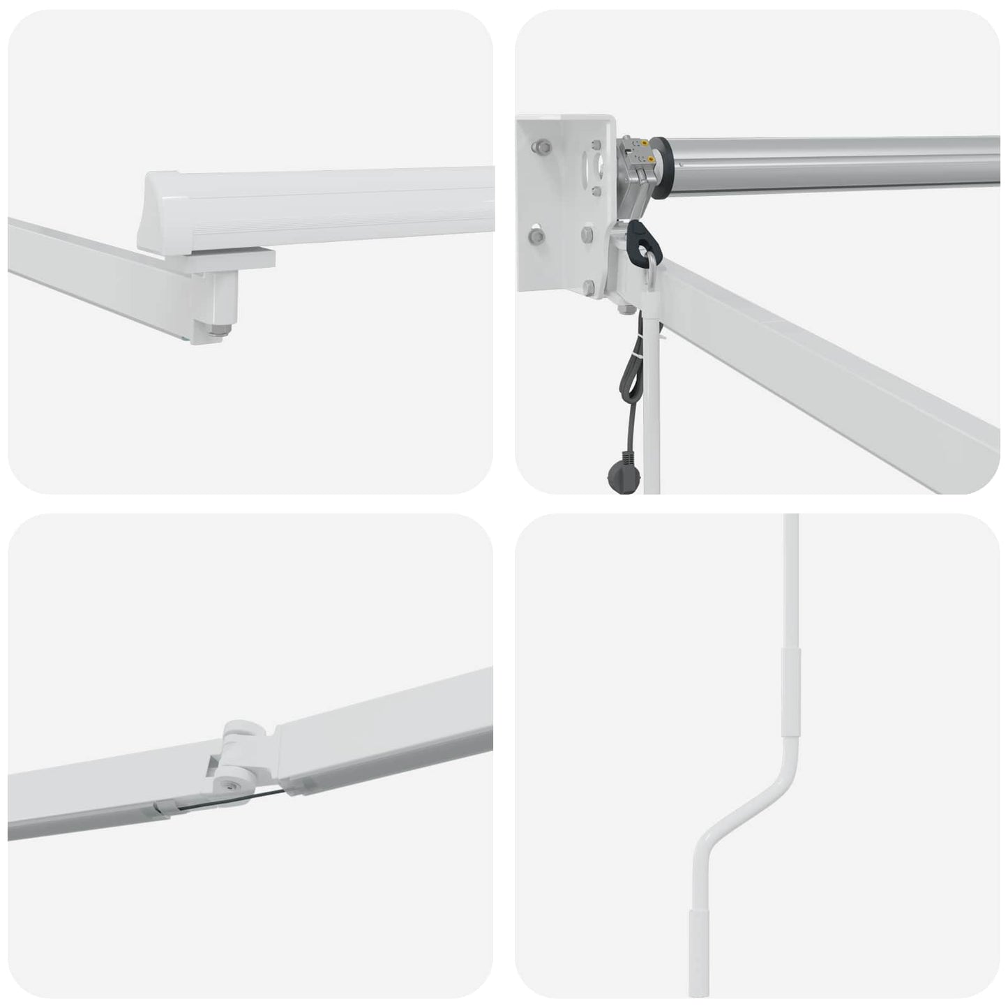 Electric Retractable Awning Frame White 2.5 x 2 m Steel