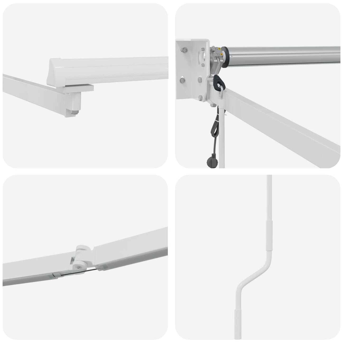 Electric Retractable Awning Frame White 4 x 2 m Steel