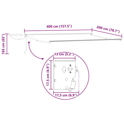Electric Retractable Awning Frame White 4 x 2 m Steel