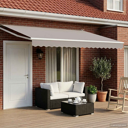 Electric Retractable Awning Frame White 4.5 x 3 m Aluminium
