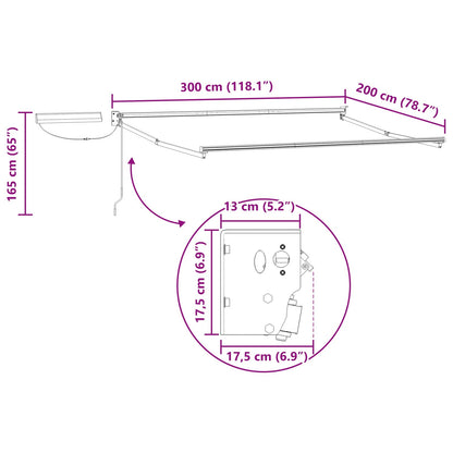 Electric Retractable Awning Frame Anthracite 3 x 2 m Steel
