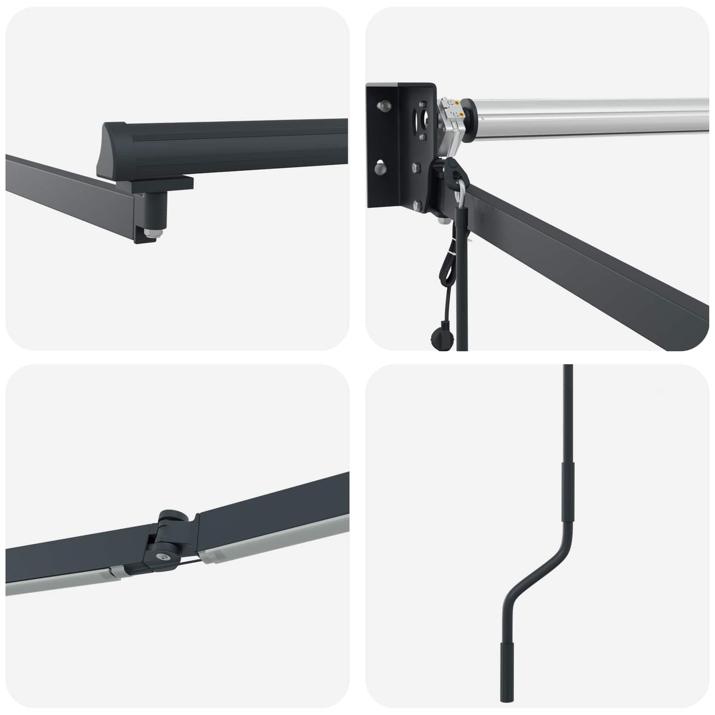 Electric Retractable Awning Frame Anthracite 4 x 3 m Steel