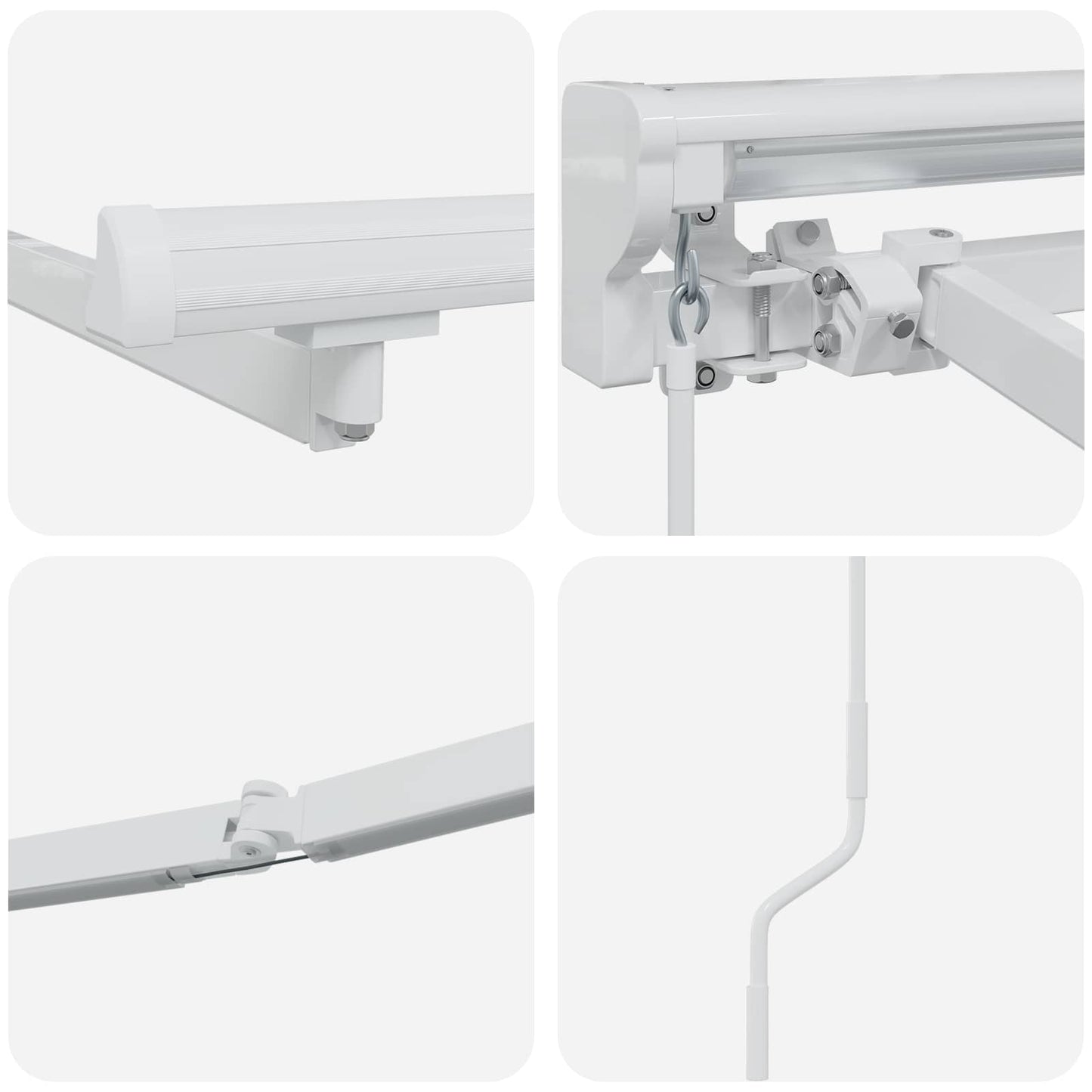 Manual Awning Frame with LEDs White 4 x 3 m Aluminium