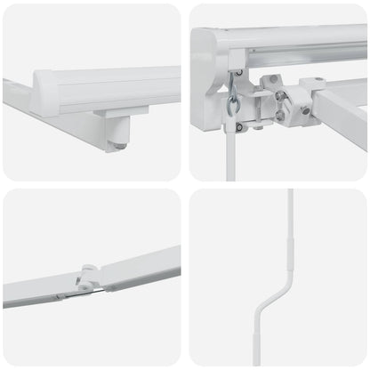 Manual Awning Frame with LEDs White 4 x 3 m Aluminium
