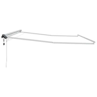 Manual Awning Frame with LEDs White 4 x 3 m Aluminium