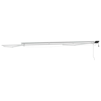 Manual Awning Frame with LEDs White 4 x 3.5 m Aluminium
