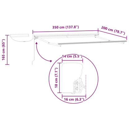 Electric Retractable Awning Frame White 3.5 x 2 m Steel