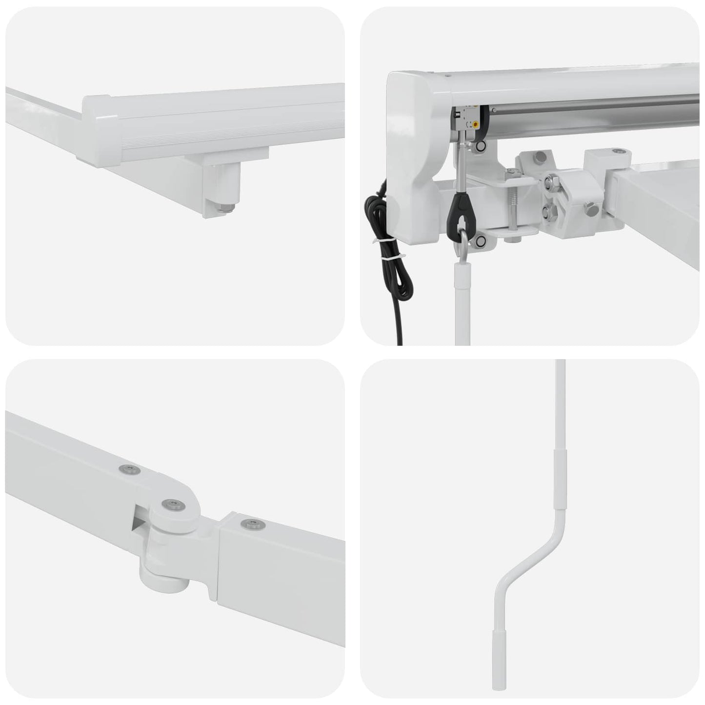 Electric Retractable Awning Frame White 3 x 2.5 m Steel