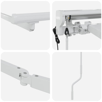 Electric Retractable Awning Frame White 3 x 2.5 m Steel