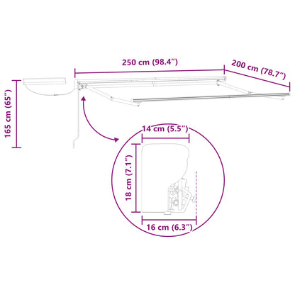 Electric Retractable Awning Frame Anthracite 2.5 x 2 m Steel