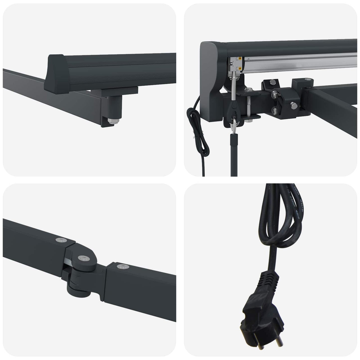 Electric Retractable Awning Frame Anthracite 5 x 3.5 m Steel