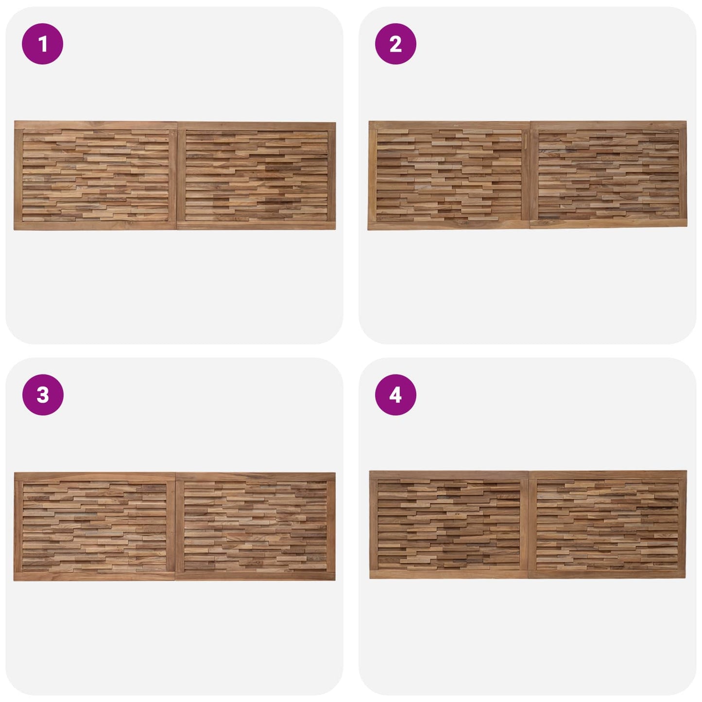 Bed Headboard Natural Solid Teak Wood