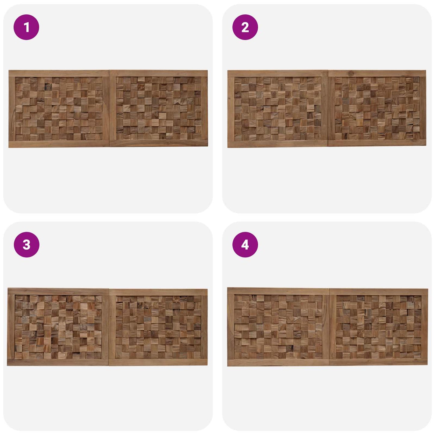 Bed Headboard Natural Solid Teak Wood