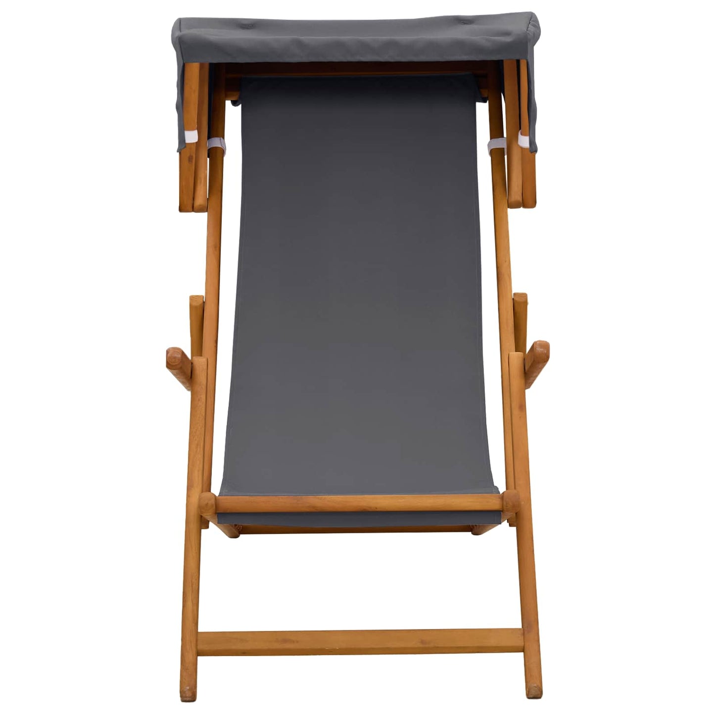 Deck Chair 3 Position Solid Eucalyptus Wood Grey