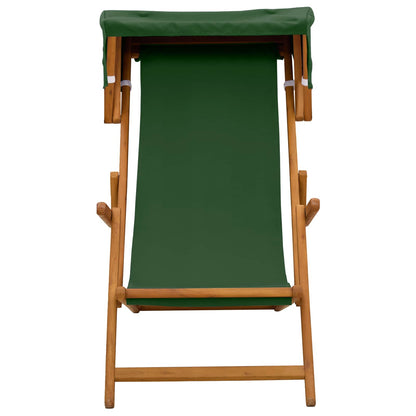 Deck Chair 3 Position Solid Eucalyptus Wood Green