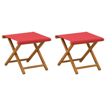 Deck Chair 2 pcs Solid Eucalyptus Wood Red