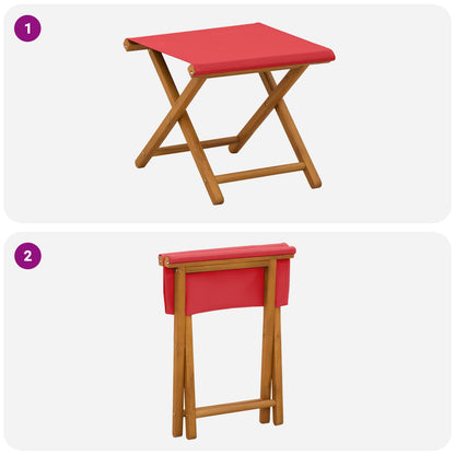 Deck Chair 2 pcs Solid Eucalyptus Wood Red
