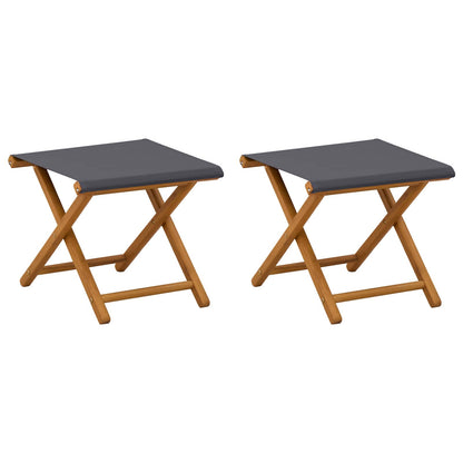 Deck Chair 2 pcs Solid Eucalyptus Wood Grey