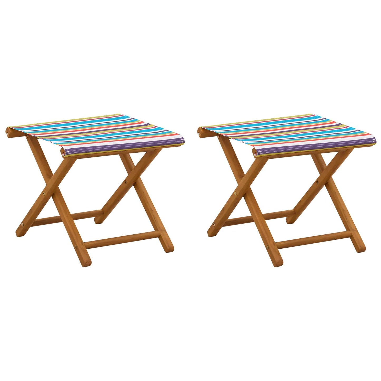Deck Chair 2 pcs Solid Eucalyptus Wood Multicolour