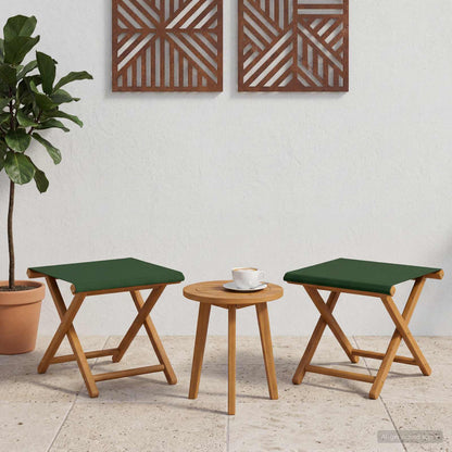 Deck Chair 2 pcs Solid Eucalyptus Wood Green