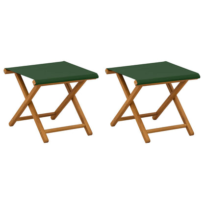 Deck Chair 2 pcs Solid Eucalyptus Wood Green