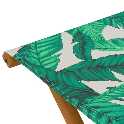 Deck Chair 2 pcs Solid Eucalyptus Wood Leaf Pattern