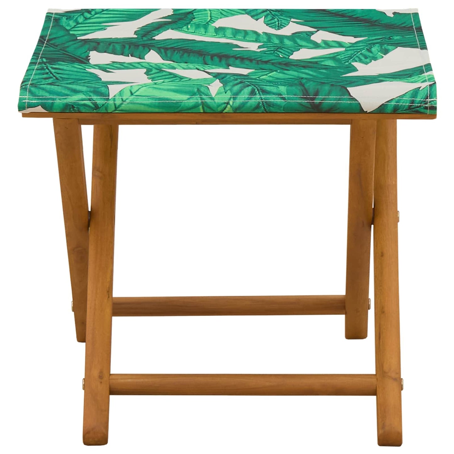 Deck Chair 2 pcs Solid Eucalyptus Wood Leaf Pattern