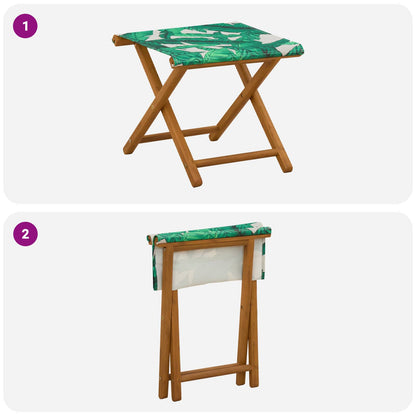 Deck Chair 2 pcs Solid Eucalyptus Wood Leaf Pattern