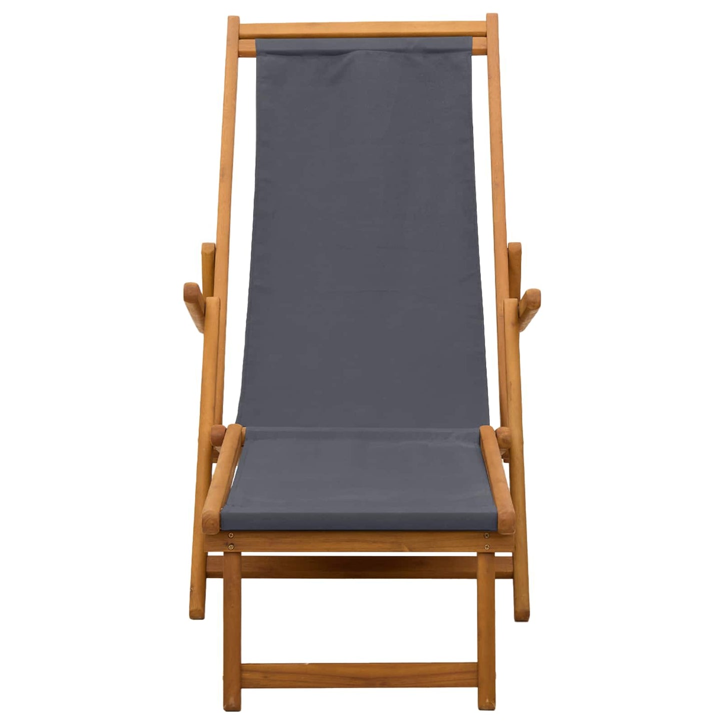 Folding Sun Lounger 3 Position Solid Eucalyptus Wood Grey